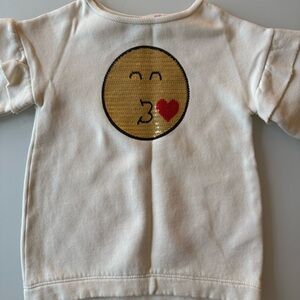 Zara White Sweatshirt with Emoji Design